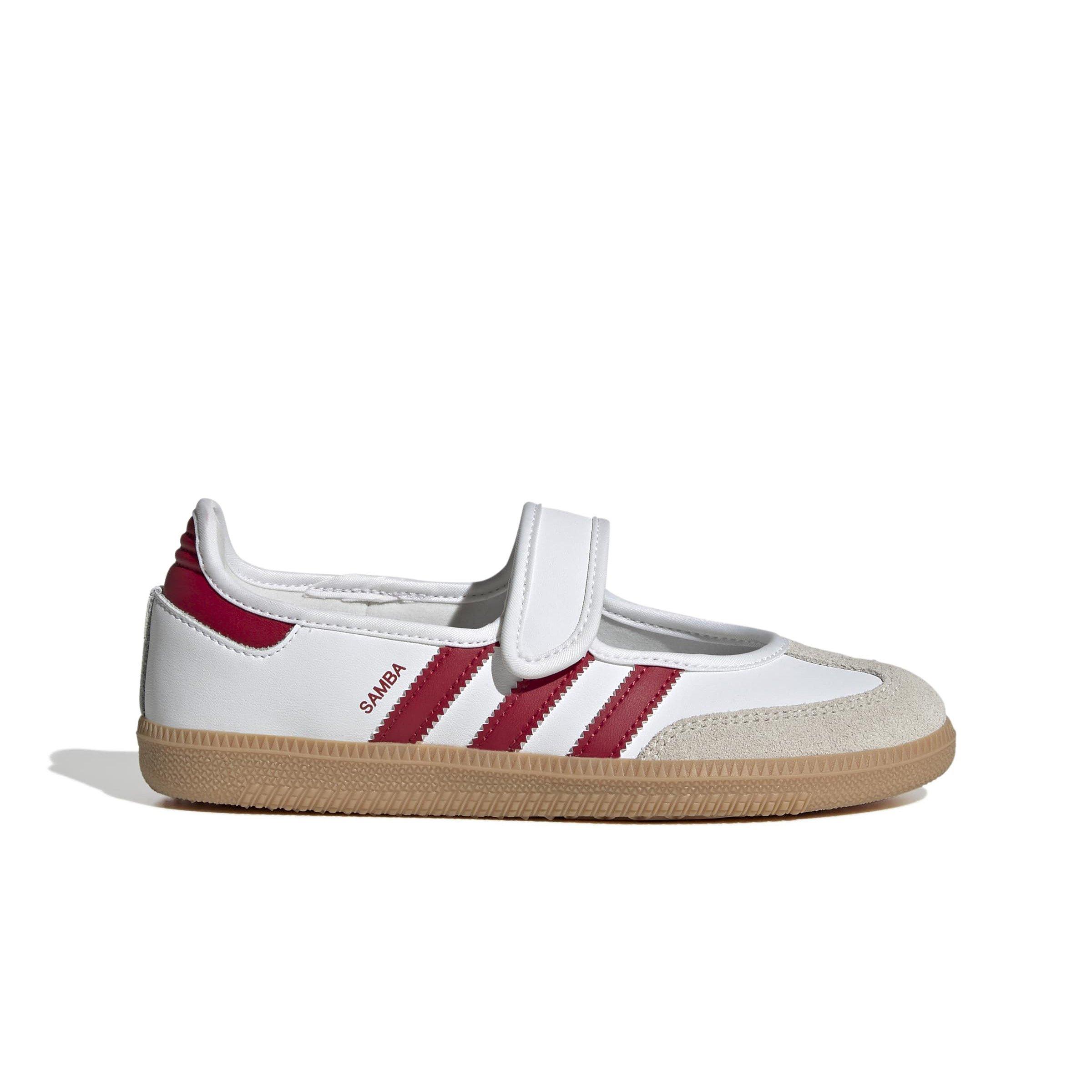 adidas Originals Samba Jane "Ftwr White/Team Victory Red/Gum 3" Grade School Girls' Shoe - WHITE/RED/BROWN